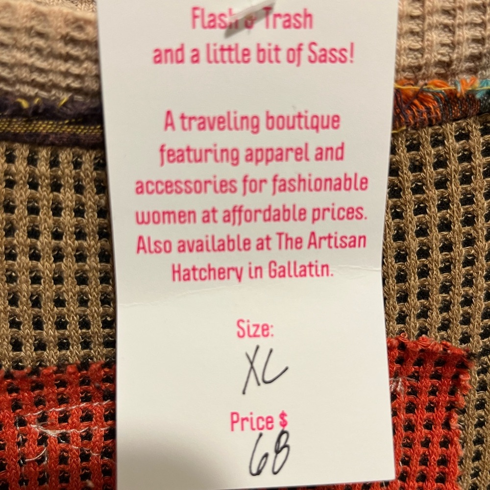 Patchwork Sweater with Flower Design NWT - image 3